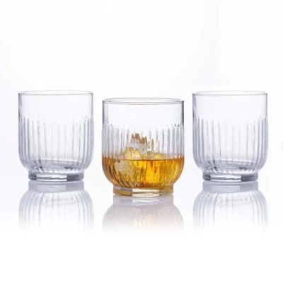 Image of UNIQUE HOME LIVING Mixer Glasses Set of 3, 11oz Short Tumbler for Whiskey Gin Water Juice Cocktail Drinking Glasses, Mixing Glassware 330ml
