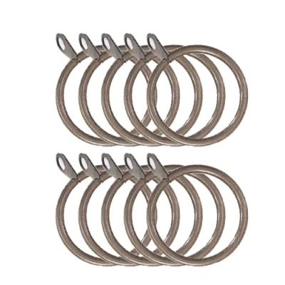 Image of 19 mm Extendable Metal Curtain Poles Antique Brass Rings (10 Piece)