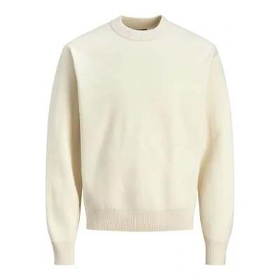 Image of JACK &amp; JONES Men&#039;s Jorvesterbro Knit Crew Neck Sn Jumper, Sea Salt, XL