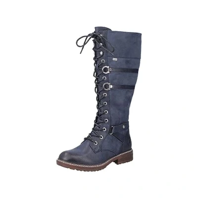 Image of Rieker 94732 knee high waterproof Tex boots (Navy, numeric_5)