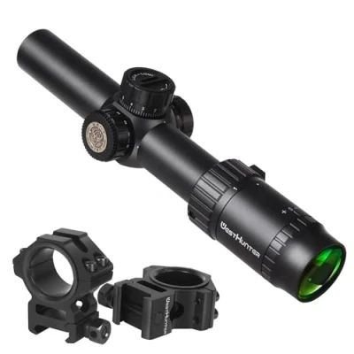 Image of WestHunter Optics HD 1 6x24 IR Riflescope, 30mm Tube Red Green Illuminated Reticle Second Focal Plane Tactical Precision 1/5 MIL Shooting Scope B, Picatinny Kit C