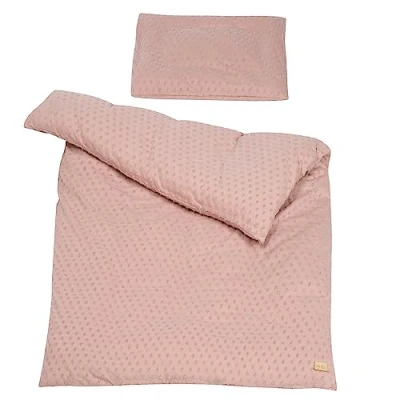 Image of roba Organic 2 Piece Bed Linen &#039;Lil Planet&#039; Pink/Mauve 100 x 135 cm Jersey GOTS Certified