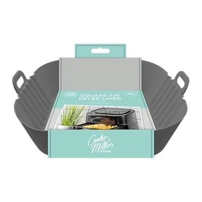 Image of Cooke &amp; Miller Silicone Air Fryer Liner. Reusable Liner for Ninja Fryers, Philips Square