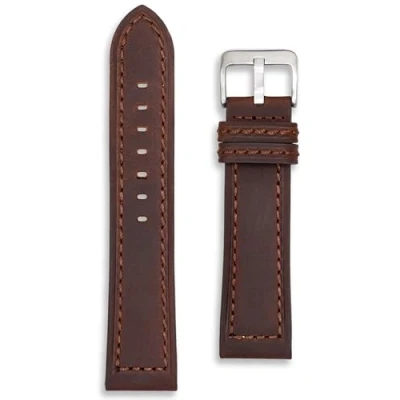 Image of Buckle &amp; Stitch Luxury Suede Watch Strap 20mm Dark Brown Soft Calf Leather Band (20mm, Brown)