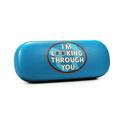 Image of Half Moon Bay I&#039;m Looking Through You The Beatles Cerulean Blue 6.5 x 2.7 Inch Polyurethane Eyeglass Protective Hard Case, Blue,