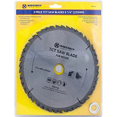 Image of NEW SET OF 3 TCT SAW CIRCULAR BLADES 9 1/4 INCH CUT CUTTING WOOD…
