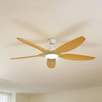 Image of Lucande LED ceiling fan Omendo, white, DC, quiet, CCT