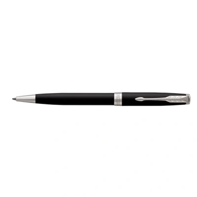 Image of Parker Sonnet Ballpoint Pen Matte Black Lacquer with Palladium Trim Medium Point Ink Gift Box