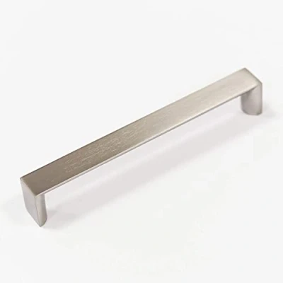 Image of Box of 20 x 160mm Brushed Nickel Square D Handle for Kitchen Cabinets Bedroom Bathroom Furniture Cupboards