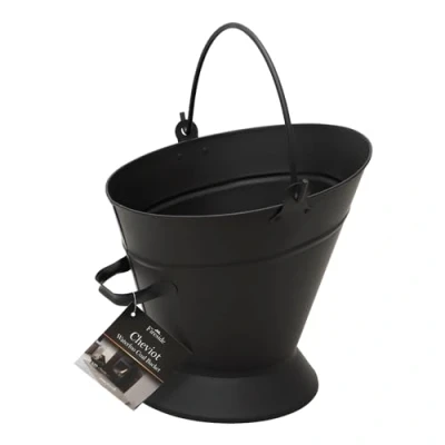 Image of JVL Cheviot Waterloo Black Iron Fireside Fire Coal Log Bucket