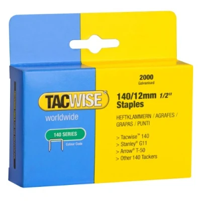 Image of Tacwise 0348 Type 140/12mm Heavy Duty Galvanised Staples, Pack of 2000