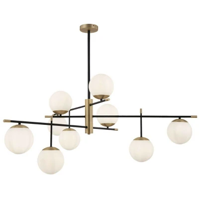 Image of Nostalgia Globe Ceiling Pendant Lamp Matt Gold , 9 Light, E14