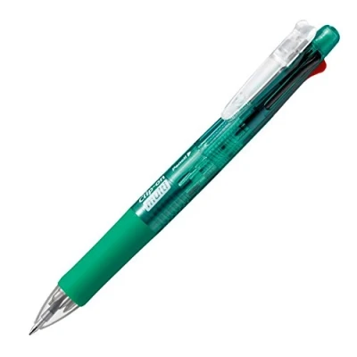 Image of Zebra Clip On Multi Color Multifunctional Pen, Clear Green Barrel (B4SA1 G)