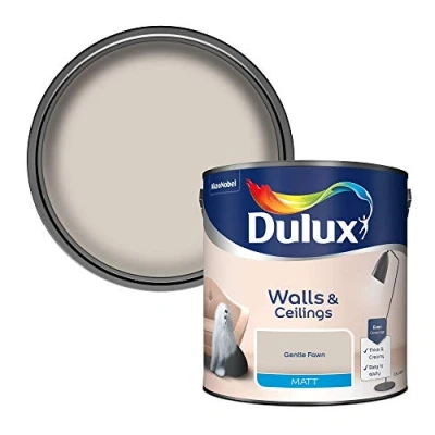 Image of Dulux Matt Emulsion Paint For Walls And Ceilings Gentle Fawn 2.5 Litres