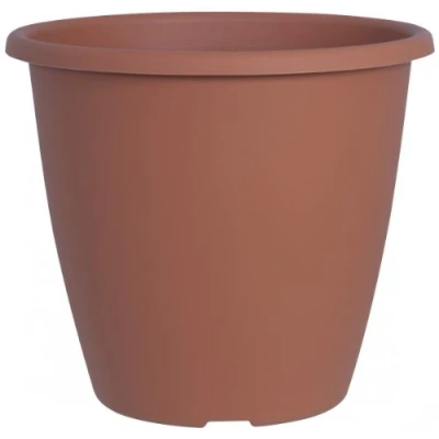 Image of Nevada Plant Pot Round Plastic Terracotta Diameter 27 cm