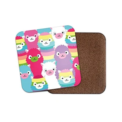 Image of 1 x Cute Llama Coaster Alpaca Sheep Kids Girls Fun Funny Mum Pets #15657
