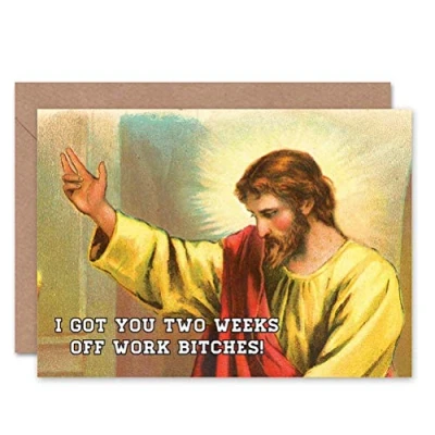 Image of Wee Blue Coo CARD ALTERNATIVE CHRISTMAS XMAS JESUS ADULT FUNNY HUMOUR CL1508