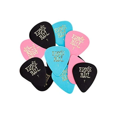 Image of Ernie Ball Thin Assorted Color Cellulose Picks, bag of 12