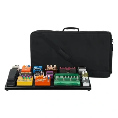 Image of Gator Cases Aluminum Guitar Pedal Board with Carry Bag Extra Large: 32&quot; x 17&quot; Stealth Black Pedalboards (GPB XBAK 1)