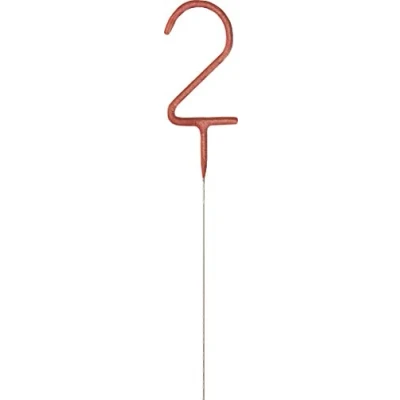 Image of Rose Gold 2nd Glitz Birthday Sparkler (17cm) Perfect for Birthdays Cake Topper Decoration, Anniversary &amp; More 1 Pc