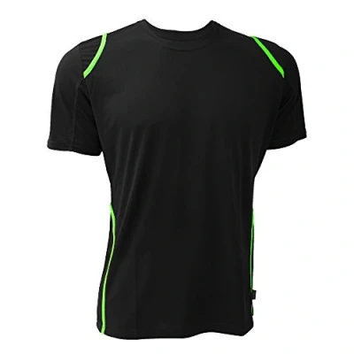 Image of Kustom Kit Men&#039;s Kk991 Sports Top, Black (Black/Flourescent Lime), XL UK
