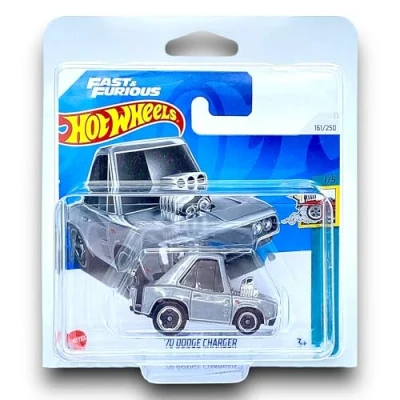 Image of Hot Wheels &#039;70 Dodge Charger (Silver &amp; Black) 1/5 Tooned 2024 161/250 (Short Card) includes a KLAS Car Keeper Protector Case HTD86