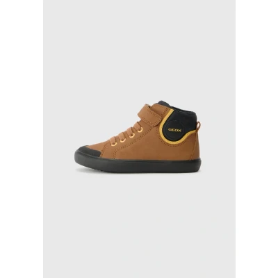 Image of Geox Gisli BOY Hightop trainers for kids, Size: 11K, Brown/black shoes