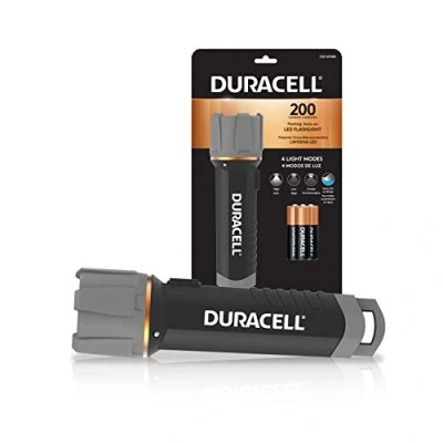 Image of Duracell 200 Lumen Floating LED Flashlight for Camping, Fishing, &amp; Emergency Use Water Resistant Design with 4 Modes and 3 AA Batteries Included. Great In Door Out