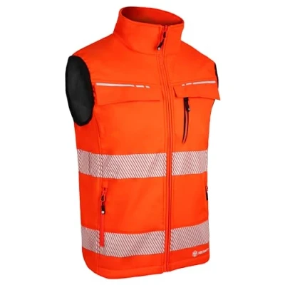 Image of BeeSwift Deltic Hi Vis Gilet Reflective PPE Safety Workwear Personal Protective Clothing Outerwear Work Bodywarmer Outdoor Wear Orange 3X Large