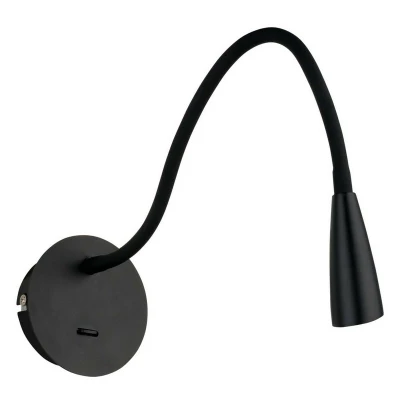 Image of Italux Lighting Modern LED Bedside Lamp Black, Warm White 3000K 120lm