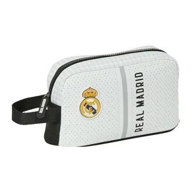 Image of Safta Real Madrid 1st Equipment 24/25 Thermal Breakfast Holder, Thermo, Pencil Case, Quality and Maximum Resistance, Food Recreo, 21.5 x 6.5 12 cm, white/grey, Estándar, Casual