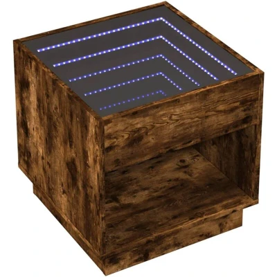 Image of vidaXL Coffee Table with Infinity LED Smoked Oak 50x50x50 cm