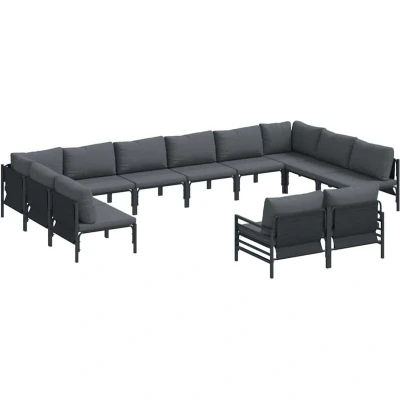 Image of Vidaxl Garden Sofa Set 12 pcs Anthracite Steel