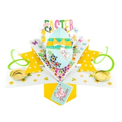 Image of Easter Card Sister &amp; Partner Happy Decorated Egg Pop Up POP010EC18