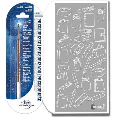 Image of Fisher Space Pen Refill Blue Ink 1,2,3 Fine, Medium or Broad Refills, Pressurised Refills Writes Underwater, on Wet Paper, Grease and Upside Down! (1, Medium)