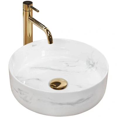 Image of REA U6606 Bathroom Sink Made of Ceramic Imitation U6606, Stone, Sami Nature Marble 36 x cm