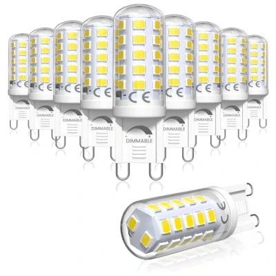 Image of Bonlux LED Bulb G9 Day Light White 6000K, Bulbs Cool 4W Capsule Equivalent to 40W Halogen Bulb, Socket Lamp, Energy Saving Bulbs, Non dimmable (Pack of 10)