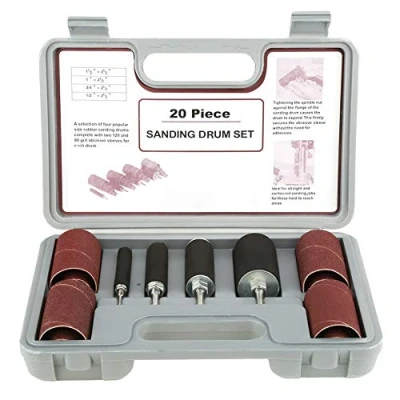 Image of DEWIN Drum Sander Tool Kit, Rubber Sanding Set Spindle Drums Sleeves with Case for Home Improvement Hobbies DIY Carpentry Wood Working 20Pcs