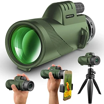 Image of ARPBEST 12X50 Monocular Telescope High Power with Smartphone Holder &amp; Tripod FMC Lens BAK4 Prism Monoculars for Adults Dual Focus HD Compact Wildlife Bird Watching Camping