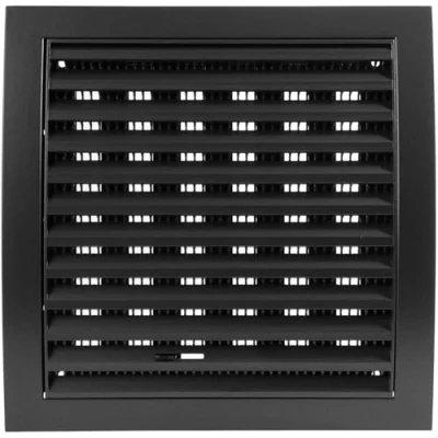 Image of Vent Systems 190 x mm / 7.5 Inch Anthracite Square Louvered Air Supply Cover With Slider Dryer, Conditioner Cover, HVAC Exhaust Ventilation Grille for Bathroom, Home, Kitchen