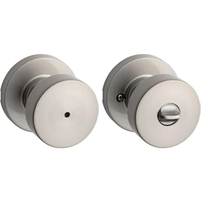 Image of Kwikset 97300 933 Pismo Door Knob, Round, Satin Nickel