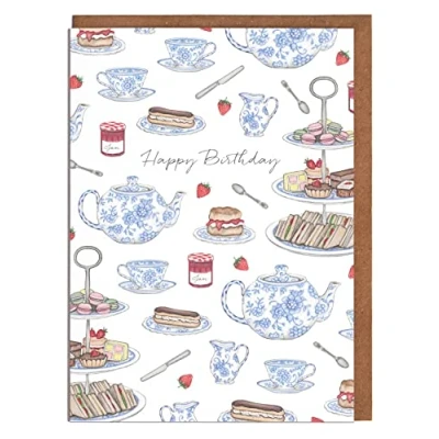 Image of Afternoon Tea Birthday Card &#039;Happy Birthday!&#039; Female for Her