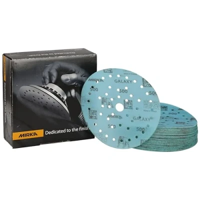 Image of Mirka Galaxy Epoxy Sandpaper 150 mm Hook &amp; loop Grit 500 for Sanding Resin, Wood, Epoxy, Rivertable / 50 Pcs Discs