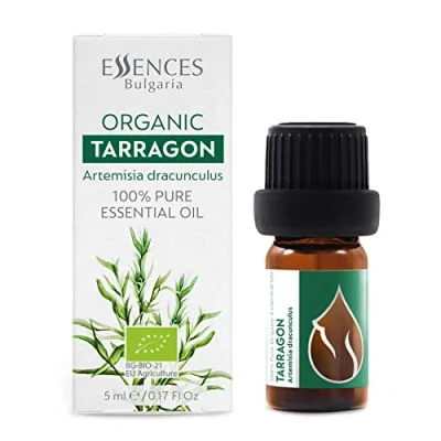 Image of Essences Bulgaria Organic Tarragon Essential Oil 5ml Artemisia Dracunculus 100% Pure and Natural Undiluted Therapeutic Grade Family Owned Farm Steam Distilled Non GMO Vegan