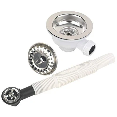 Image of Cooke &amp; Lewis Kitchen Sick Bowl Wast and Overflow Kit with Basket Strainer (1 or 2 Sinks) Bowl)