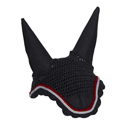 Image of Rhinegold Fly Veil/Noise Muffler XFull Denim/Red