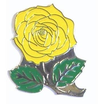 Image of Metal Enamel Pin Badge English Rose in Yellow