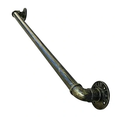 Image of Outdoor Grab Rail, Staircase Handrail Banister Stairs Rail Support Kit, Stairway Railing for Indoor Hand Rails/External Outside Wall Mount, Antique Bronze (Size : 7ft/210cm)