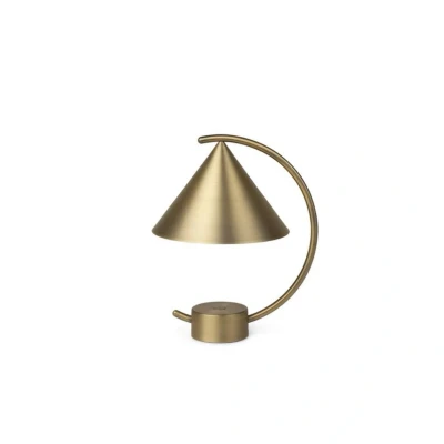 Image of ferm LIVING LED rechargeable table lamp Meridian, brass, dimmable