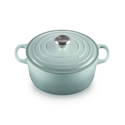 Image of Le Creuset Signature Sea Salt Cast Iron 24cm Round Casserole